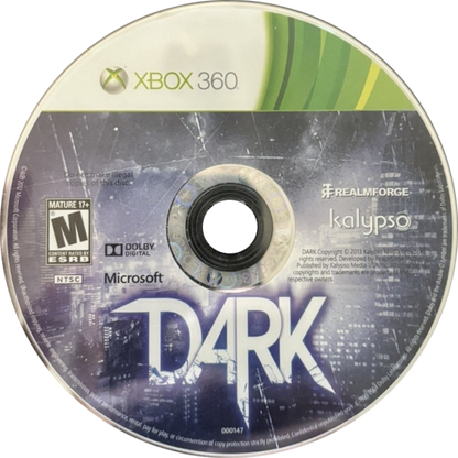 Dark disc for Xbox 360 (X360) stealth action role-playing video game
