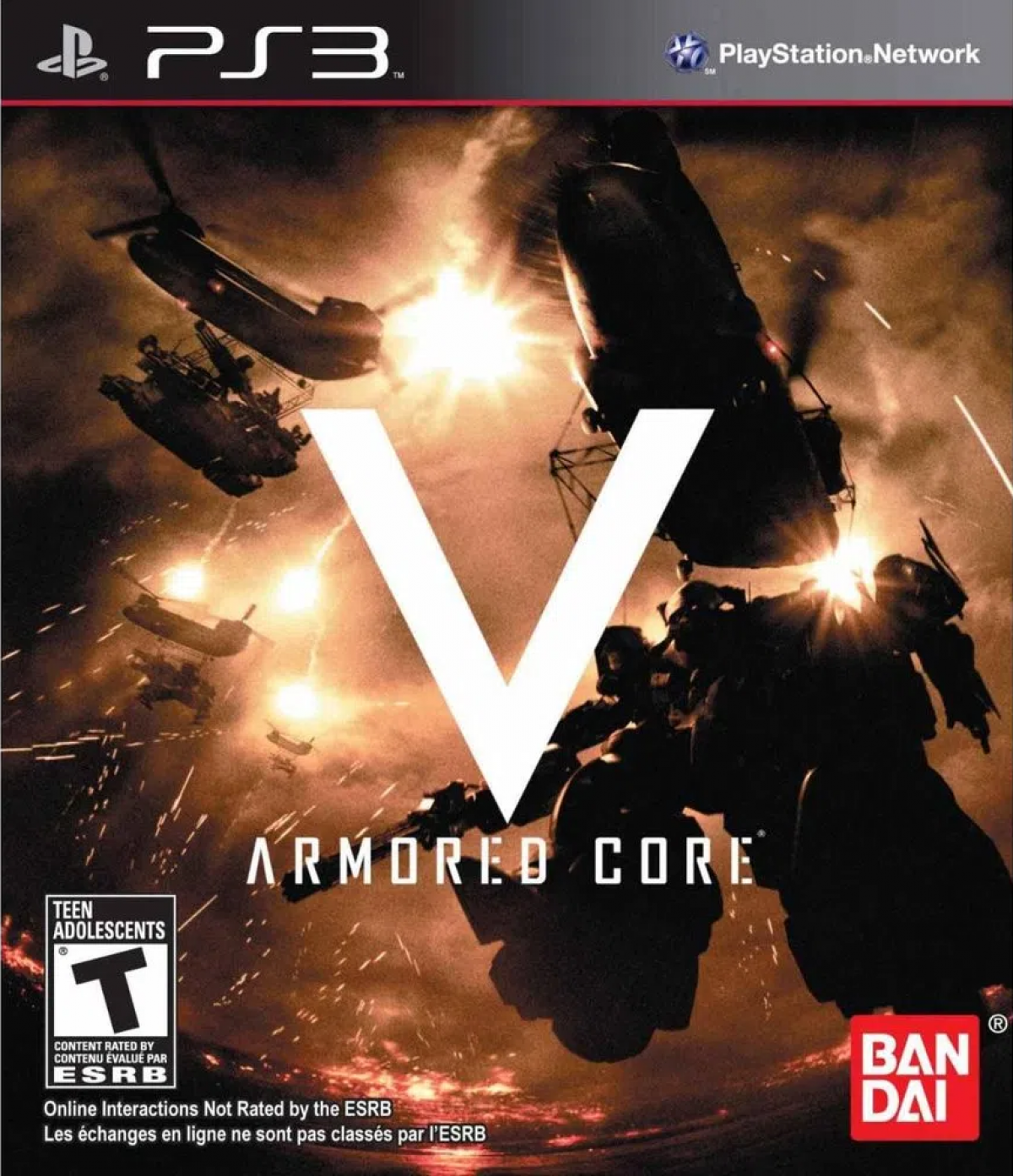 Armored Core V retro PlayStation 3 video game Armored Core mech combat futuristic warfare customizable robots action shooter multiplayer battles console title PlayStation 3 release cover art