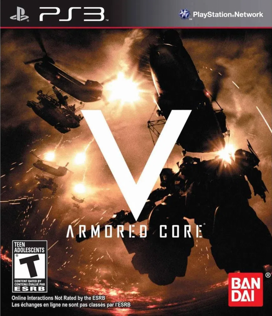 Armored Core V retro PlayStation 3 video game Armored Core mech combat futuristic warfare customizable robots action shooter multiplayer battles console title PlayStation 3 release cover art