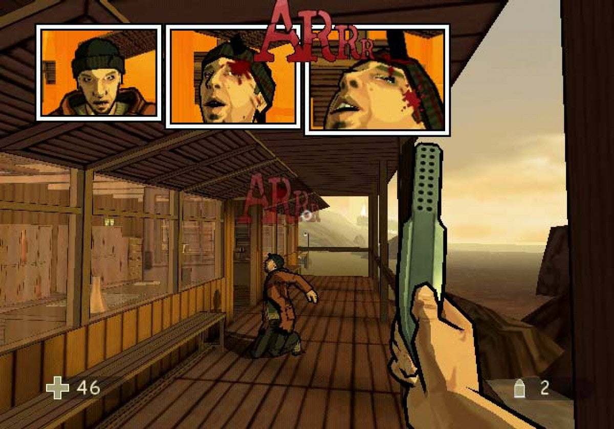 XIII PlayStation 2 PS2 for first person shooter video game fans featuring cel shaded comic book visuals espionage storyline stealth action intense gunfights conspiracy mystery multiplayer modes cinematic storytelling unique graphic novel presentation collectible gaming appeal gameplay