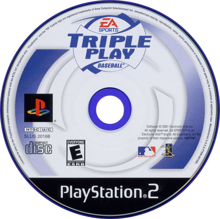Triple Play Baseball for PlayStation 2 sports baseball video game featuring fast paced arcade style gameplay official MLB teams power ups and classic EA Sports baseball experience disc
