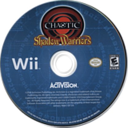 Chaotic: Shadow Warriors disc cover art for Nintendo Wii (Wii) video game
