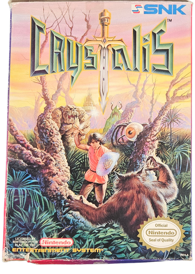 Crystalis Complete in Box CIB Nintendo Entertainment System NES for retro video game enthusiasts featuring classic action role playing gameplay fantasy adventure real time sword combat expansive world exploration character progression complete in box collectible gaming appeal box front