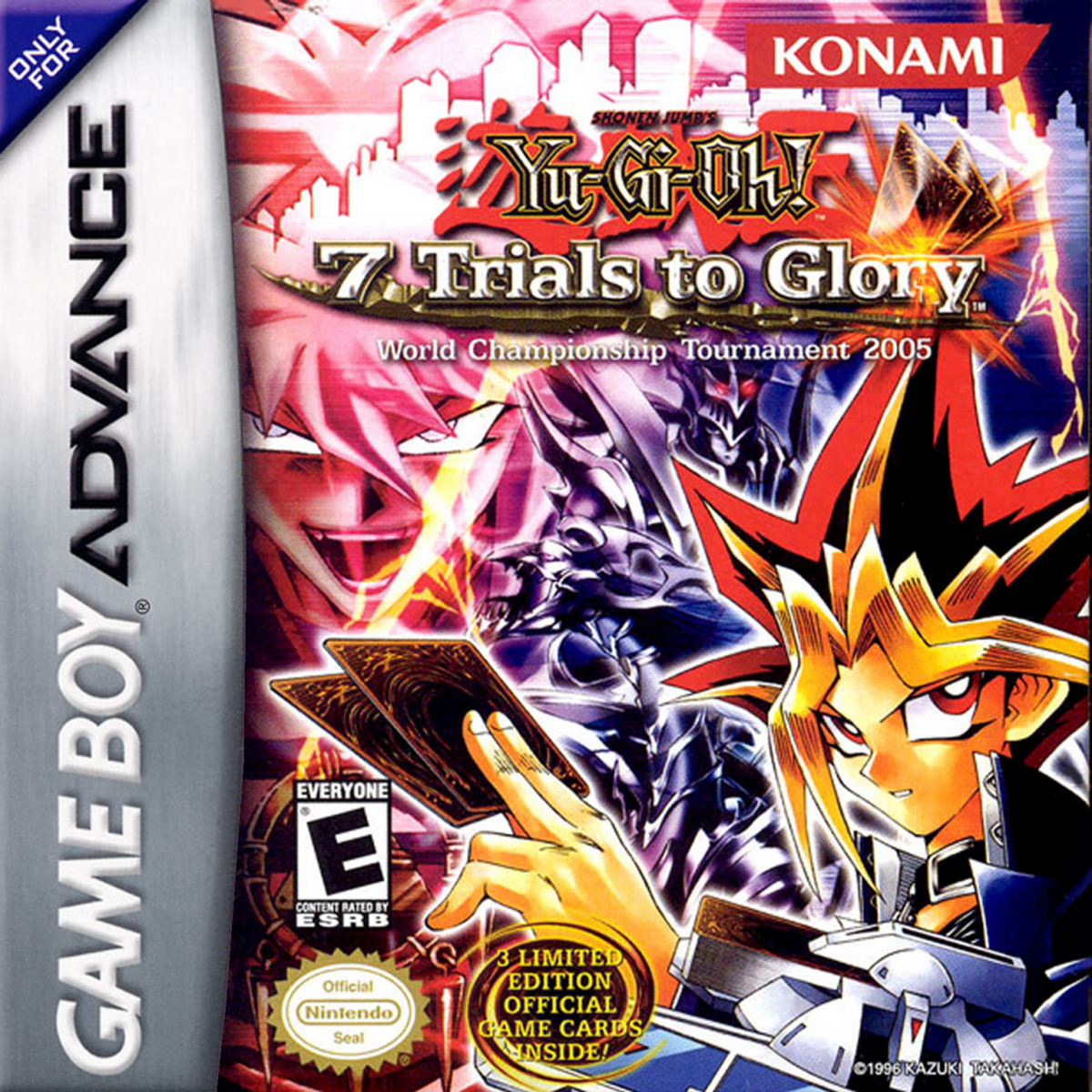 Yu-Gi-Oh! 7 Trials to Glory Nintendo Game Boy Advance GBA for strategy card battle retro video game fans featuring collectible card duels deck building tactical gameplay powerful monsters tournament competition anime inspired adventure classic handheld gaming collectible gaming appeal front cover art