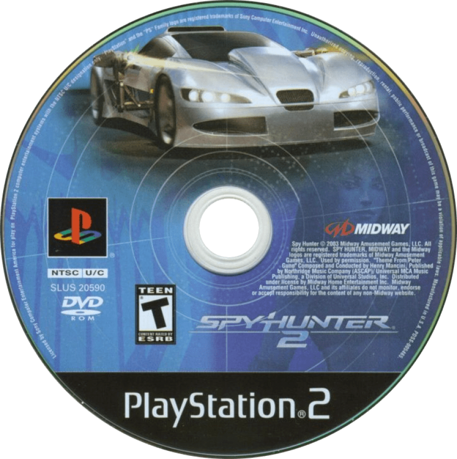 Spy Hunter 2 game for the PlayStation 2 featuring vehicular combat gameplay with high speed driving missions weapon equipped vehicles objective based levels and arcade style action across international locations disc