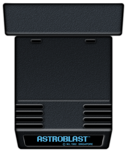 Astroblast cartridge art for Atari 2600 (2600) video game