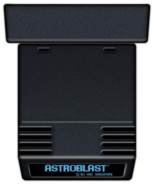 Astroblast cartridge art for Atari 2600 (2600) video game