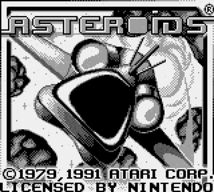 Asteroids classic arcade shooter for Game Boy featuring spaceship navigation asteroid destruction high score chasing and retro pixel graphics gameplay