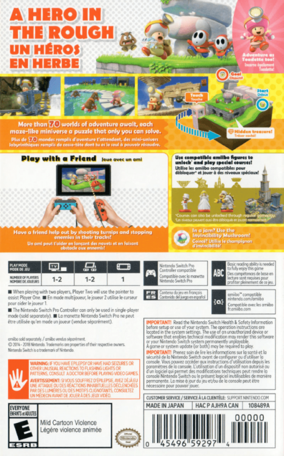 Captain Toad: Treasure Tracker – Nintendo Switch (NS) Back Cover Image Art for this epic Nintendo Switch Video Game