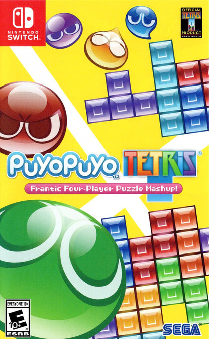 Puyo Puyo Tetris Nintendo Switch game featuring competitive puzzle gameplay combining classic Puyo Puyo and Tetris action front cover