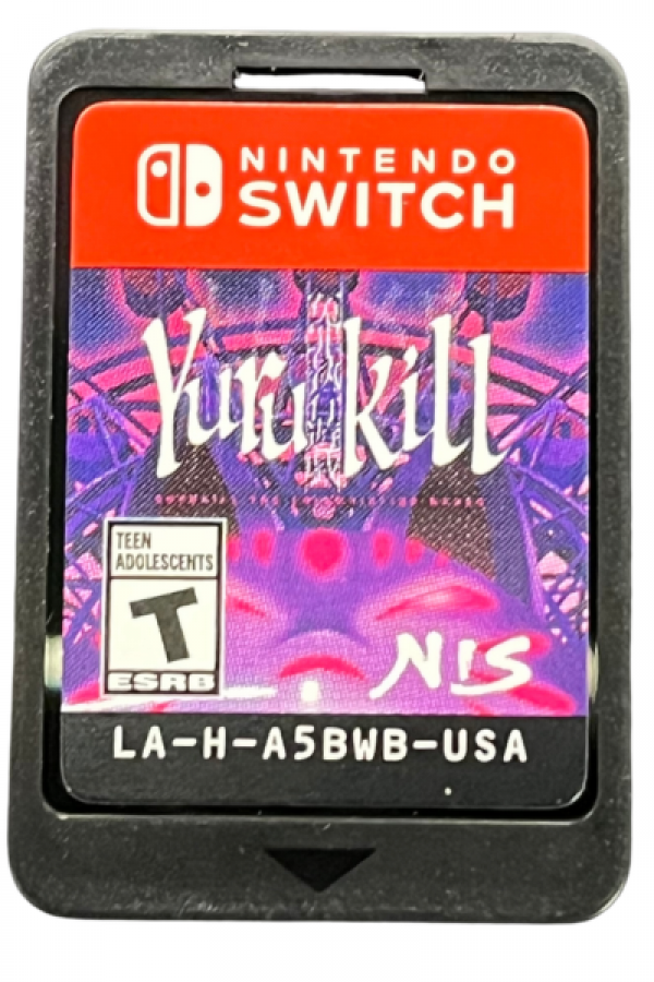 Yurukill The Calumniation Games Deluxe Edition Nintendo Switch NS mystery adventure video game featuring psychological thriller storytelling escape room puzzles shoot em up action courtroom trials challenging enemies character interactions dark secrets and classic cartridge art