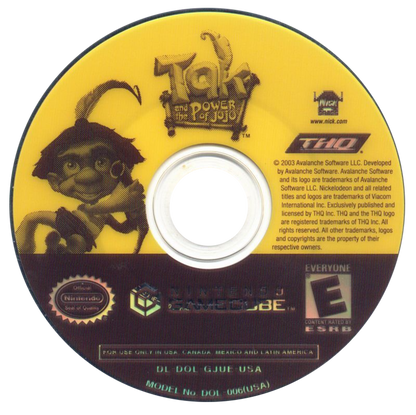 Tak and the Power of Juju Nintendo GameCube GC video game featuring action adventure platforming gameplay colorful fantasy world exploration puzzle solving combat challenges Tak character adventure retro video game Nintendo GameCube collection collectible gaming appeal game disc