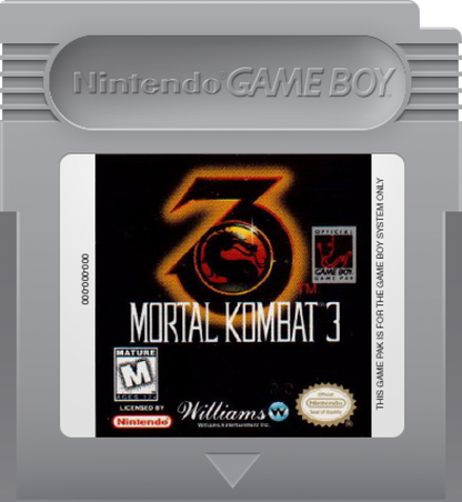 Mortal Kombat 3 Game Boy GB for retro video game enthusiasts featuring classic fighting gameplay one on one arcade combat iconic characters special moves tournament battles handheld action and collectible gaming appeal cartridge