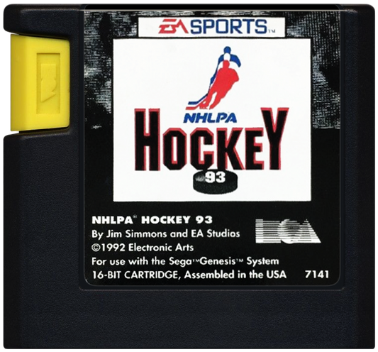 NHLPA Hockey 93 cartridge for Sega Genesis (GEN) video game