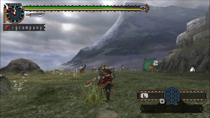 Monster Hunter Freedom Unite PlayStation Portable PSP video game, action RPG, cooperative monster hunting, expanded content edition, handheld console title gameplay screenshot