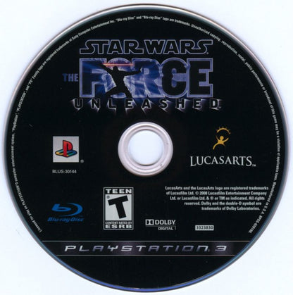 Star Wars: The Force Unleashed PS3 action-adventure video game disc