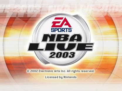 NBA Live 2003 home screen for Nintendo GameCube (GC) basketball sports video game