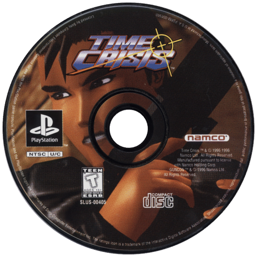 Time Crisis disc for PlayStation 1 (PS1) light gun shooter video game
