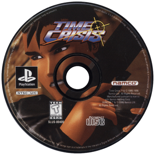 Time Crisis disc for PlayStation 1 (PS1) light gun shooter video game