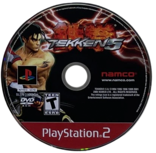 Tekken 5 [Greatest Hits] – PlayStation 2 (PS2) video game disc, 3D fighting game.
