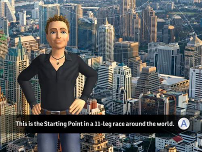 The Amazing Race Nintendo Wii video game, adventure party gameplay, TV show adaptation, multiplayer challenges, Wii console title gameplay screenshot
