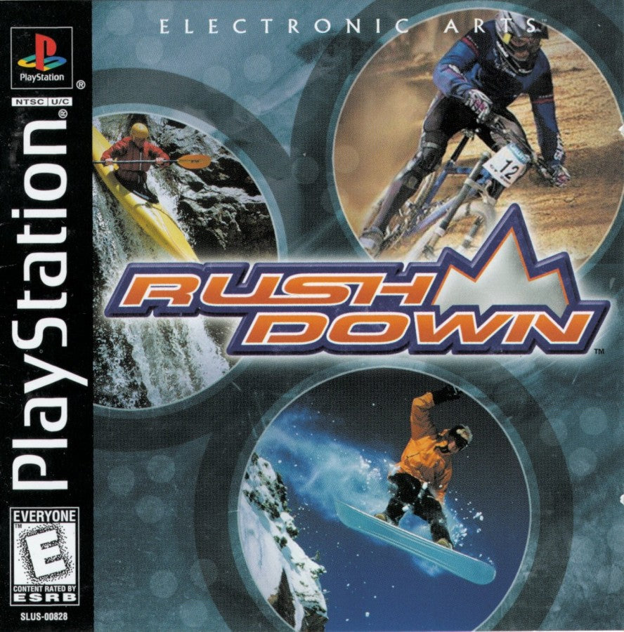 Rush Down retro arcade racing action game for PlayStation 1 (PS1) cover art