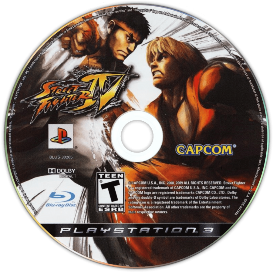 Street Fighter IV disc for PlayStation 3 (PS3) video game
