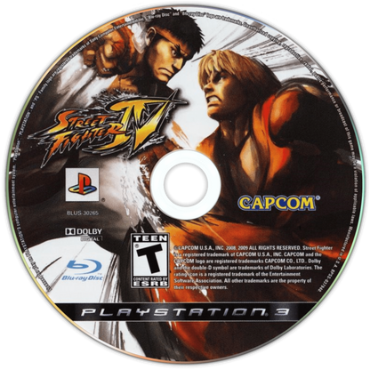 Street Fighter IV disc for PlayStation 3 (PS3) video game