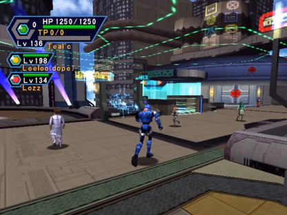 Phantasy Star Online for Sega Dreamcast (DC) at Gamers INC, featuring the revolutionary RPG experience that brought online multiplayer to consoles for the first time, where you create a custom hunter to explore the mysterious planet Ragol, battle formidable monsters in real-time combat, and team up with players worldwide in a landmark sci-fi adventure gameplay screenshot