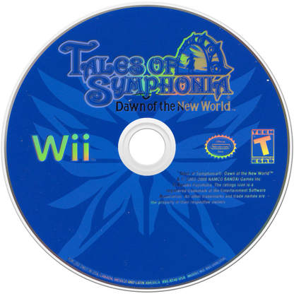 Tales of Symphonia: Dawn of the New World – Nintendo Wii (Wii) action role-playing fantasy adventure video game disc