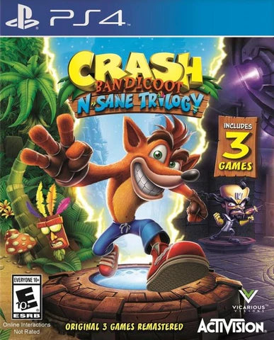 Crash Bandicoot N. Sane Trilogy – PlayStation 4 (PS4) video game cover image, platformer by Vicarious Visions