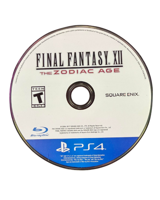 Final Fantasy XII: The Zodiac Age for PS4 featuring remastered graphics and strategic fantasy RPG gameplay disc 