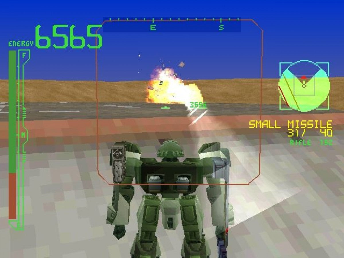 Armored Core: Project Phantasma retro sci-fi mech combat action game for PlayStation 1 (PS1) gameplay