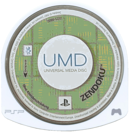 Zendoku PlayStation Portable PSP inspired design featuring puzzle strategy gameplay aesthetic colorful dragon themed challenges tile matching mechanics fast paced brain teasing action vibrant fantasy visuals and portable handheld gaming presentation UMD