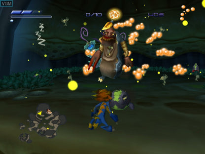Gameplay for Scaler GameCube game featuring colorful 3D platforming gameplay with reptile-based abilities and exploration 