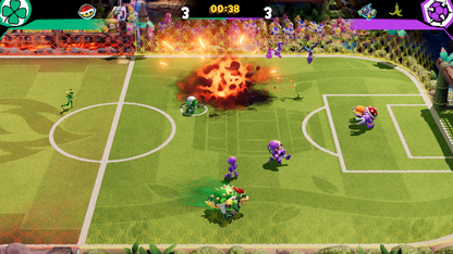 Mario Strikers Charged Wii video game featuring fast paced arcade style soccer gameplay iconic Super Mario characters multiplayer action motion controls and classic Nintendo sports party title gameplay