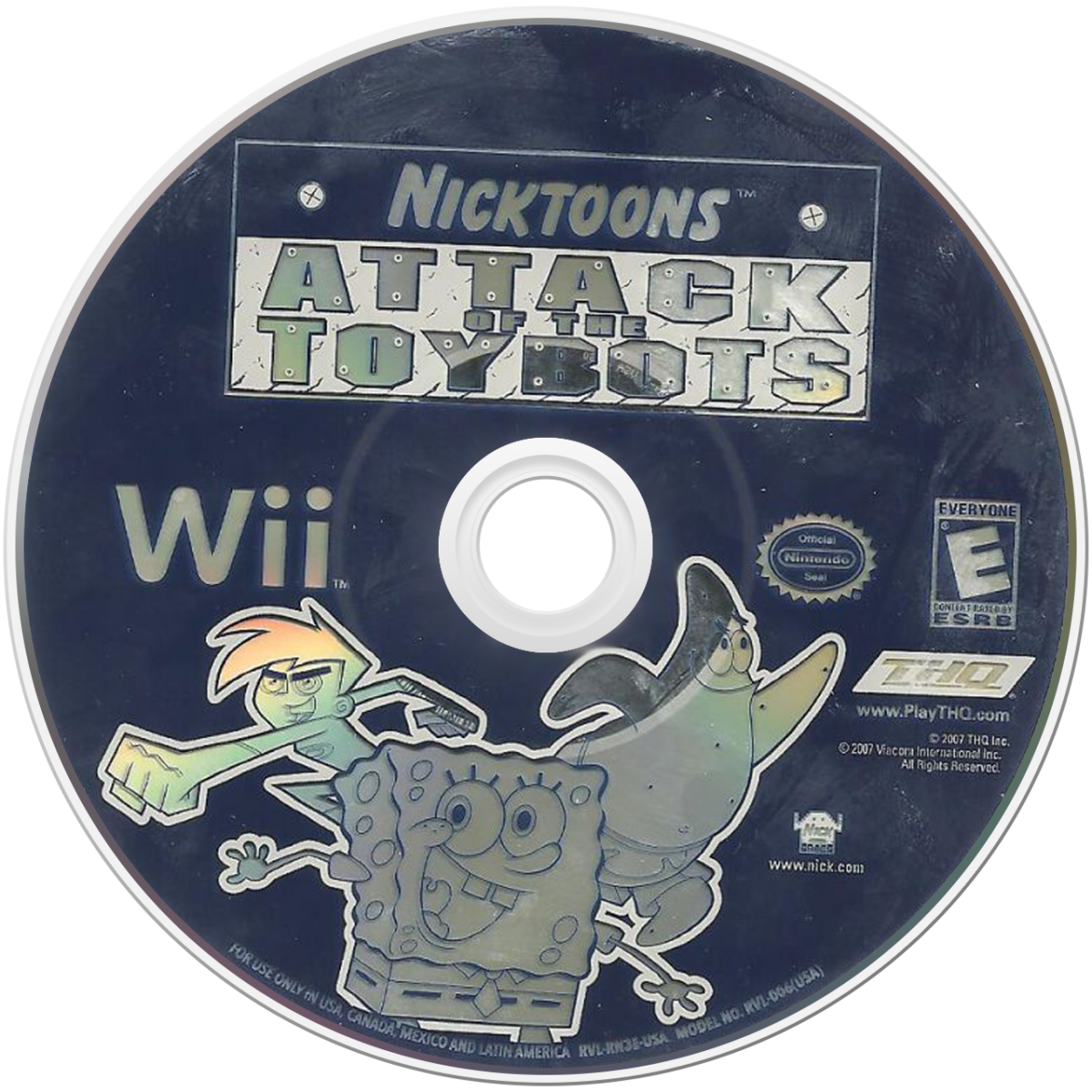 SpongeBob SquarePants: Attack of the Toybots Nintendo Wii for action platforming video game fans featuring SpongeBob and Bikini Bottom characters toy robot enemies colorful environments side scrolling gameplay collectible items boss battles motion controls and family friendly Nickelodeon adventure collectible gaming appeal disc