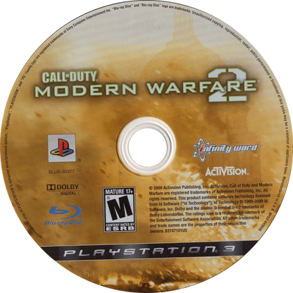 Call of Duty Modern Warfare 2 retro PlayStation 3 video game Call of Duty military first person shooter online multiplayer tactical combat cinematic campaign console title PlayStation 3 release disc