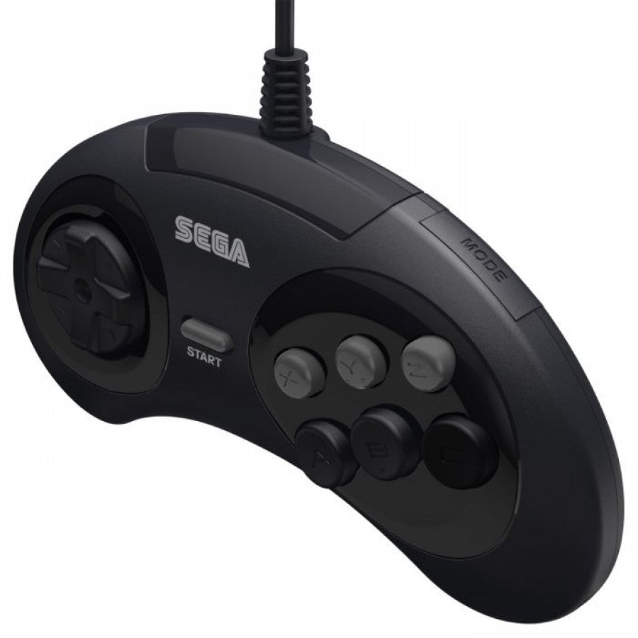 Officially Licensed SEGA Genesis 6 Button Wired Control Pad Sega Genesis GEN accessory featuring classic six button layout wired connectivity responsive directional pad ergonomic design iconic Genesis styling and compatibility with supported Sega Genesis games replacement gaming controller collectible retro gaming accessory appeal