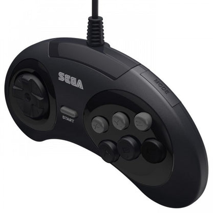Officially Licensed SEGA Genesis 6 Button Wired Control Pad Sega Genesis GEN accessory featuring classic six button layout wired connectivity responsive directional pad ergonomic design iconic Genesis styling and compatibility with supported Sega Genesis games replacement gaming controller collectible retro gaming accessory appeal