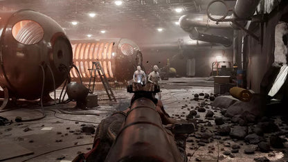 Atomic Heart PlayStation 5 first-person shooter sci-fi action game alternate Soviet Union setting robotic enemies open-world biomechanical combat polymer powers narrative-driven gameplay screenshot