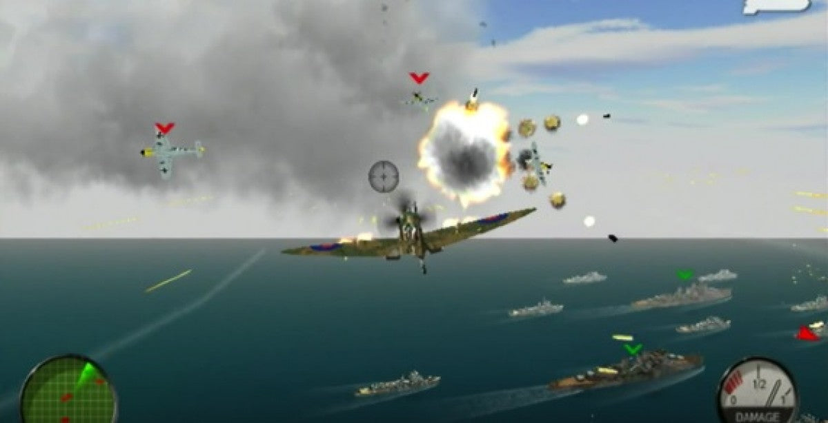 WWII Aces gameplay for Nintendo Wii (Wii) featuring aerial combat gameplay with historic World War II fighter planes, intense dogfights, and mission‑based campaigns across European battlefronts.