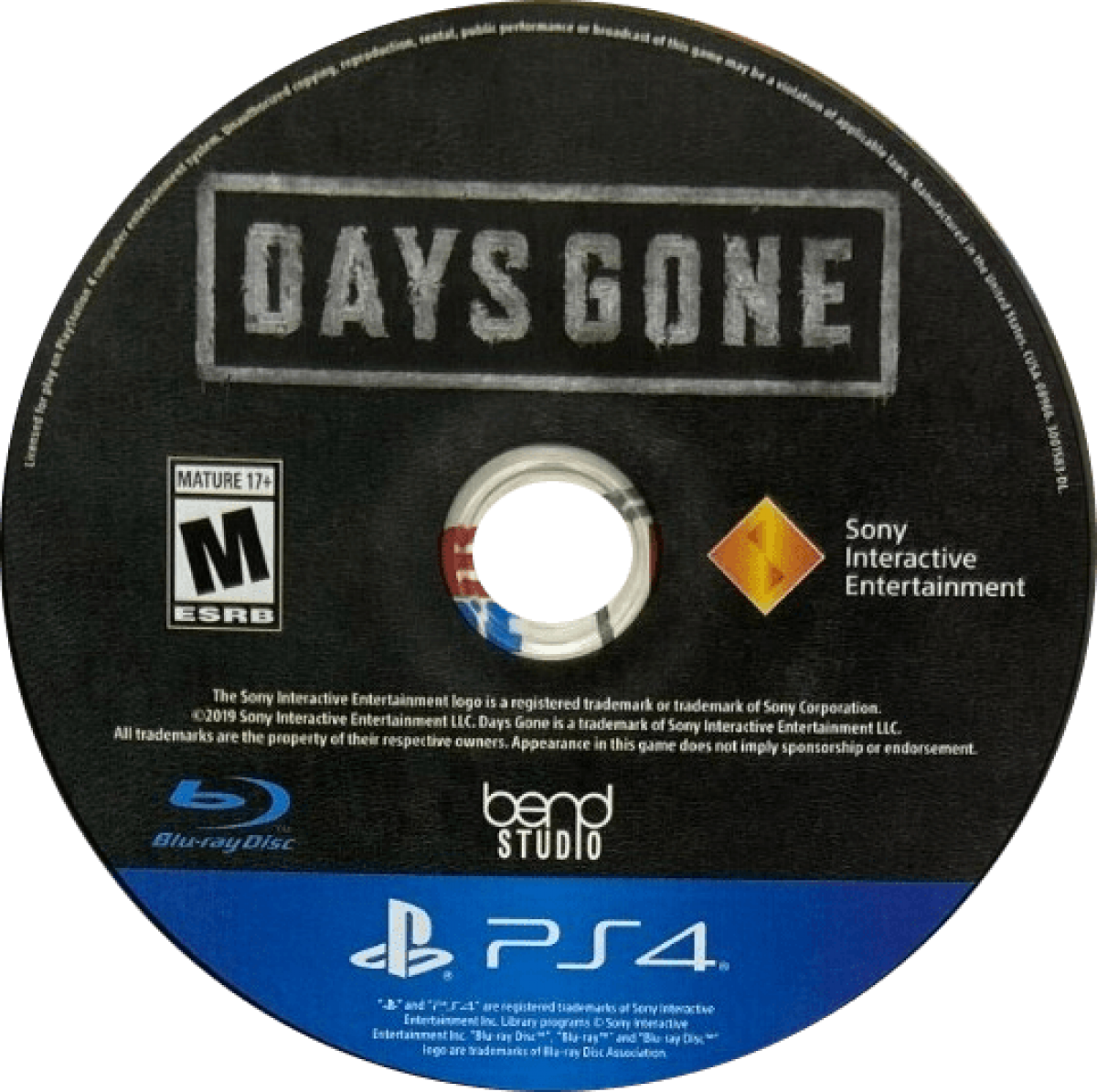 Days Gone PlayStation 4 game featuring open-world action survival gameplay with motorcycle exploration and zombie hordes disc