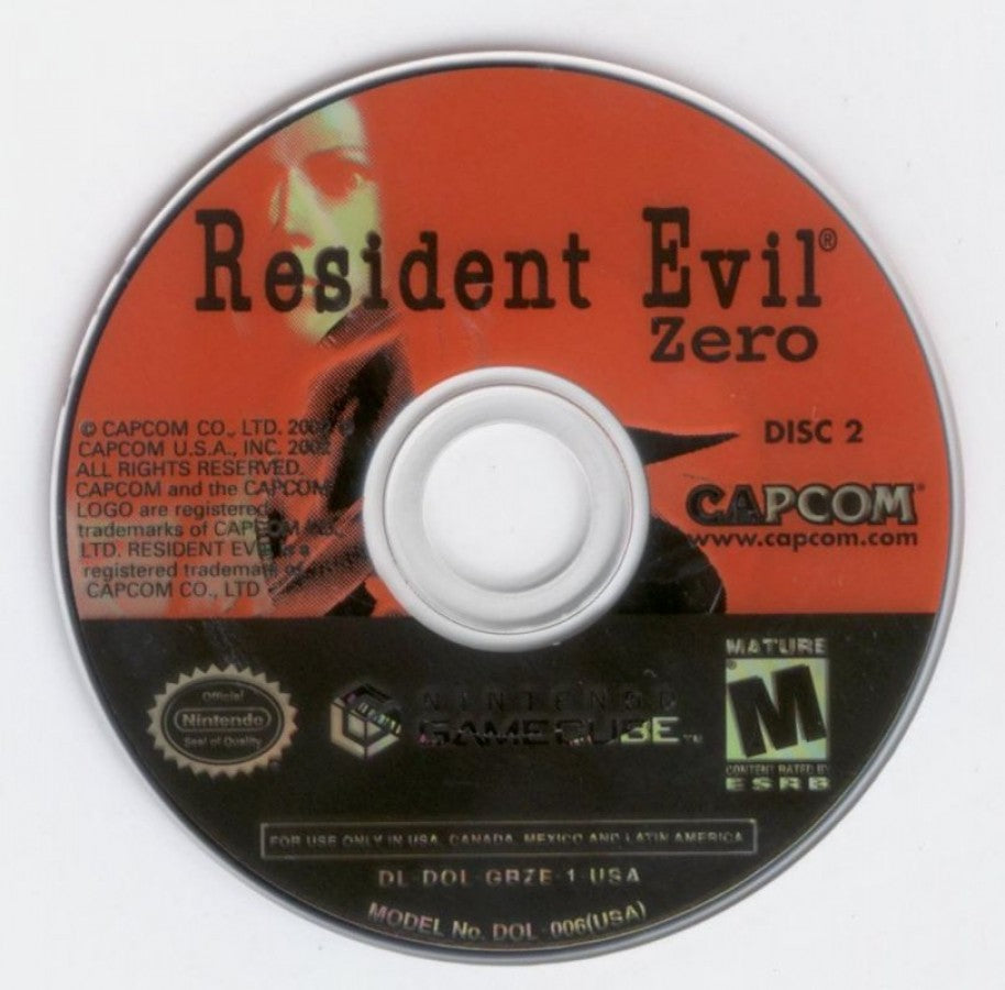 Resident Evil: Zero disc 2 for Nintendo GameCube (GC) survival horror video game