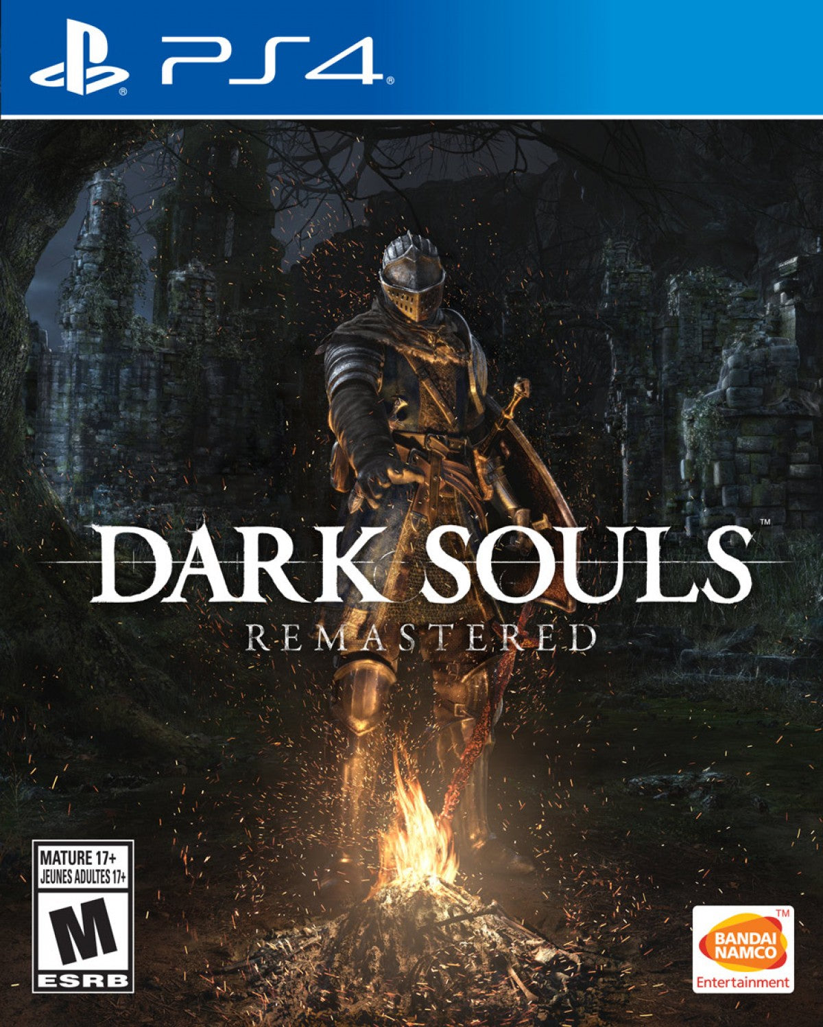 Dark Souls Remastered – PlayStation 4 (PS4) video game cover image, action RPG by FromSoftware