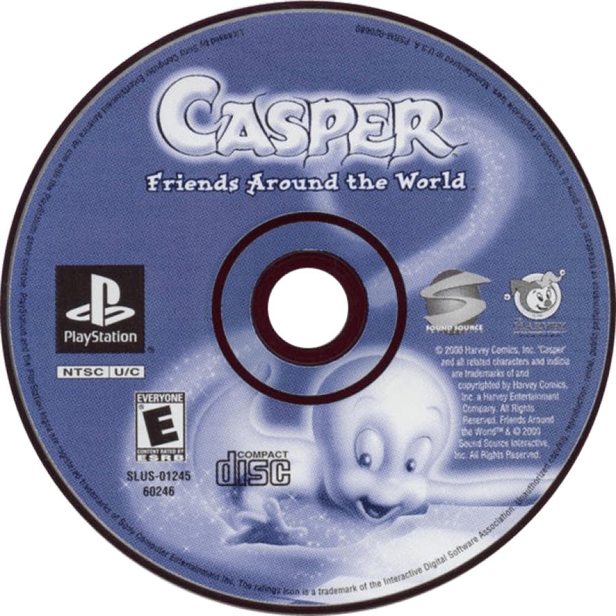 Casper: Friends Around the World retro children's educational adventure game for PlayStation 1 (PS1) disc
