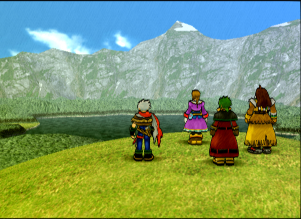 Wild Arms 3 PS2 Sony PlayStation 2 JRPG role playing game cel shaded Western fantasy adventure turn based combat dungeon exploration puzzle solving gunfighter characters story driven gameplay desert world retro gaming PlayStation 2 software video game title gameplay