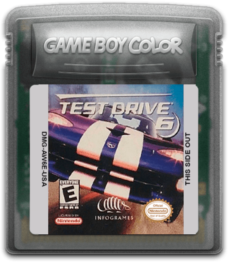 Test Drive 6 Game Boy Color GBC video game featuring high speed racing gameplay exotic cars street racing challenging tracks vehicle competition driving action and classic handheld gameplay retro video game collection collectible gaming appeal game cartridge