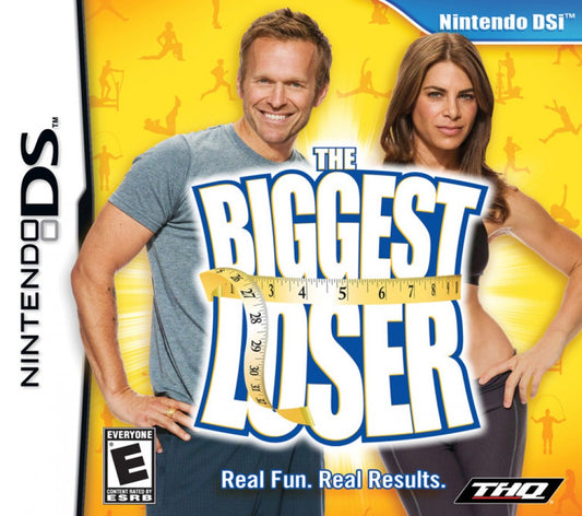 The Biggest Loser Nintendo DS video game, fitness and lifestyle simulation, exercise and nutrition gameplay, handheld console title front cover