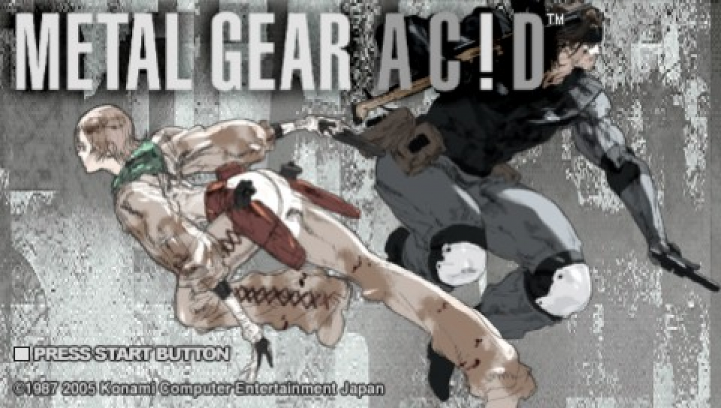 Metal Gear: Acid start screen for PlayStation Portable (PSP) turn-based strategy action video game